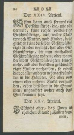 Der XXV. Articul