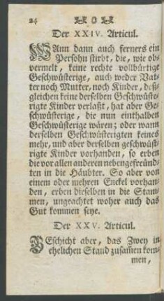 Der XXV. Articul