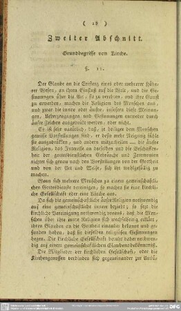 Zweiter Abschnitt. Grundbegriffe von Kirche