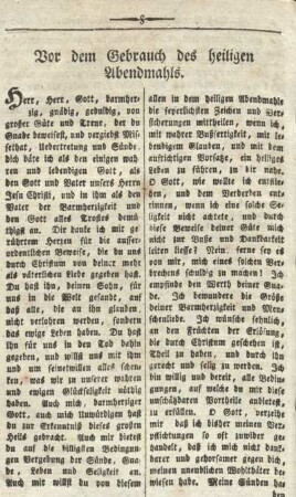 Vor dem Gebrauch des heiligen Abendmahls.