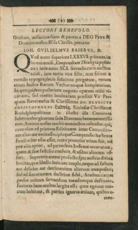 Lectori Benevolo.
