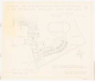 Wohngarten Anton-Fahne-Weg 6, Düsseldorf: Entwurf und Bepflanzungsplan für den Gartenhof, Grundriss 1:100