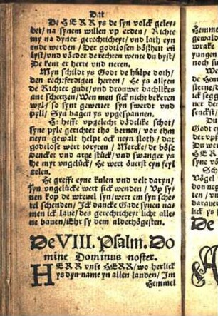 De VIII. Psalm. Domine Dominus noster.