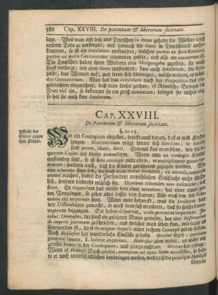 Cap. XXVIII. De parentum & liberorum societate.