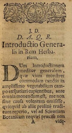 D. Augusti Quirini Rivini Lipsiensis, Introductio Generalis in Rem Herbariam