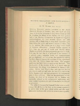 Madras Irrigation and Navigation. A Reply.