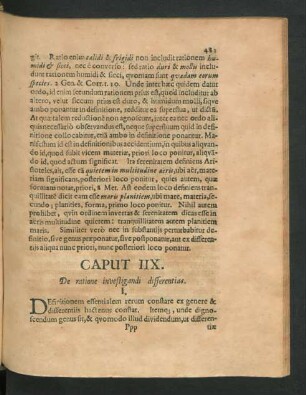 Caput IIX. De ratione investigandi differentias.