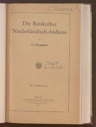 Die Reiskultur Niederländisch-Indiens