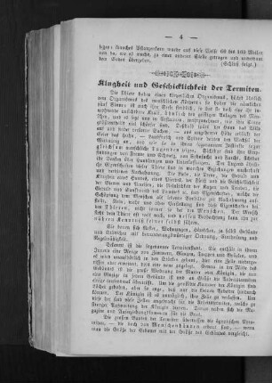 Klugheit und Geschicklichkeit der Termiten.