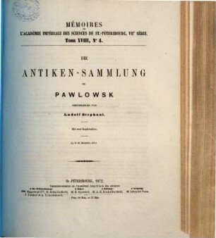 Die Antiken-Sammlung zu Pawlowsk