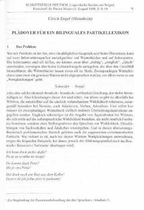Plädoyer für ein bilinguales Partikellexikon