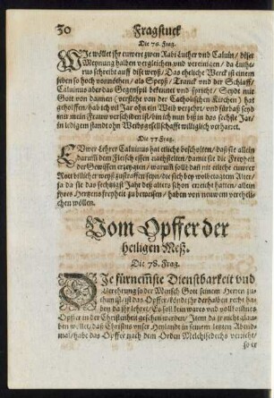 Vom Opffer der heiligen Meß.