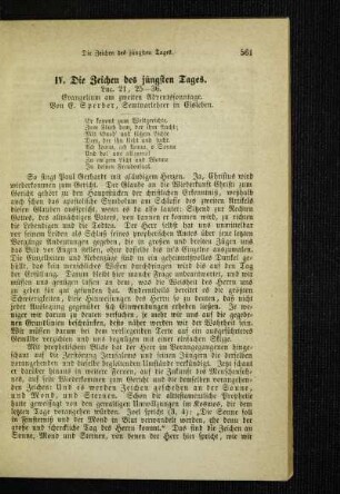 ¬Die¬ Zeichen des jüngsten Tages : Luc. 21, 25-36 ; Evangelium am zweiten Adventssonntage