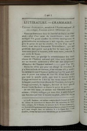 Littérature. - Grammaire.