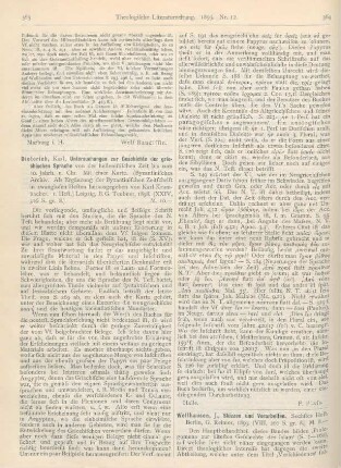 364-366 [Rezension] Wellhausen, Julius, Skizzen und Vorarbeiten. Sechstes Heft