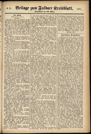 Zweite Ausgabe vom Samstag, den 26. März 1898.