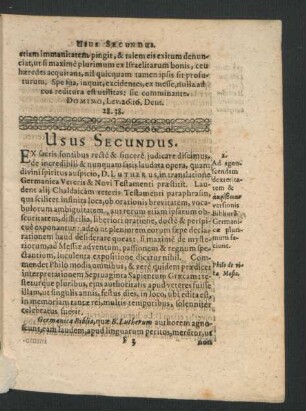 Usus Secundus.