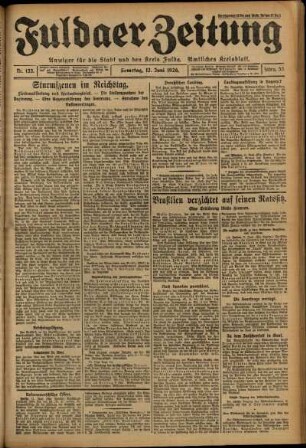 Ausgabe vom Samstag, den 12. Juni 1926.