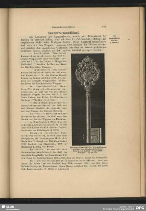 Bamberg-Wüzburgischer Kammerherrenschlüssel des Fürstbischof Franz Ludwig von Erthal