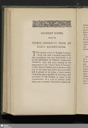 Cookery books. Part II. Select extracts from an early receipt-book