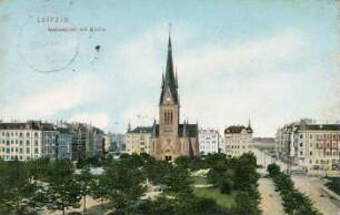 Leipzig: Andreasplatz mit Kirche