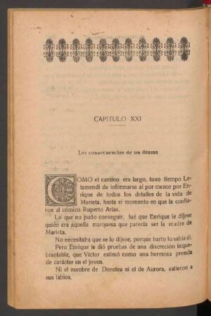 Capítulo XXI - Las consecuencias de un drama