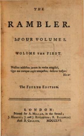 The Rambler : In Four Volumes, 1