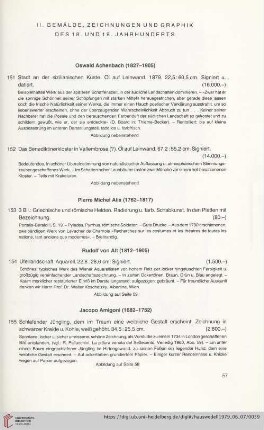 II. Gemälde, Zeichnungen und Graphik des 18. und 19. Jahrhunderts (Nr. 151-330)