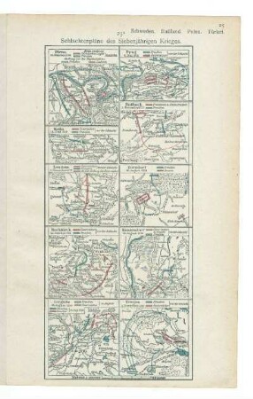 Schlachtenpläne des Siebenjährigen Krieges