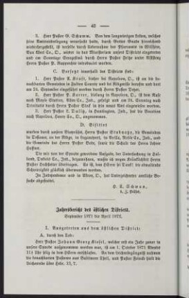 42-44, Jahresbericht des östlichen Districts
