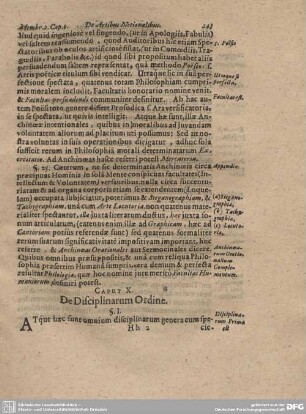 Caput X. De Disciplinarum Ordine.
