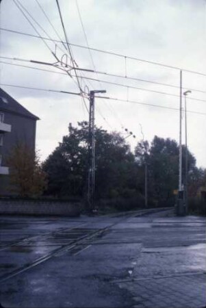 Gelsenkirchen Horst Horster Straße Streckenkreuzung elektrifizierte Bahn-/Straßenbahnstrecke