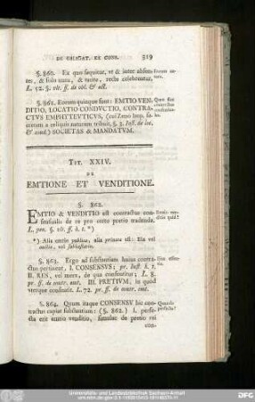 Tit. XXIV. De Emtione Et Venditione.