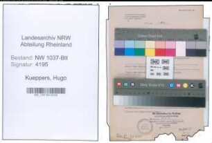 Entnazifizierung Hugo Kueppers , geb. 23.12.1893 (Techn.Angestellter)
