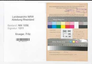 Entnazifizierung Fritz Krueger , geb. 09.11.1900 (Mechaniker)