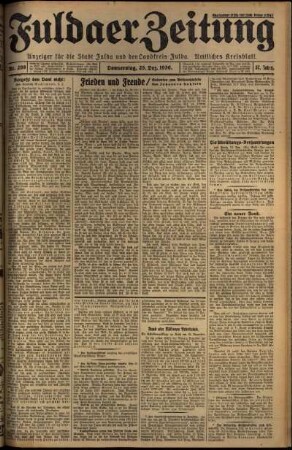 Erste Ausgabe vom Donnerstag, den 25. Dezember 1930.