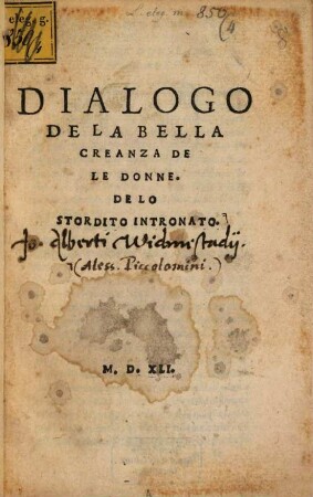 Dialogo de la bella Creanza de le Donne