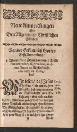 Von der Erkäntnüß Gottes