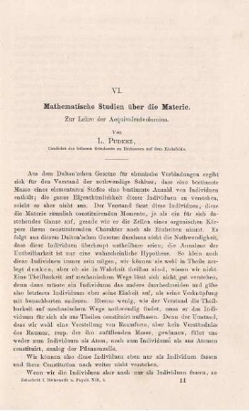 VI. Mathematische Studien über die Materie. Zur Lehre der Aequivalentvolumina.