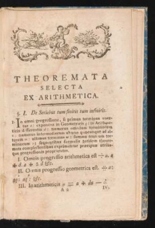Theoremata Selecta Ex Arithmetica.