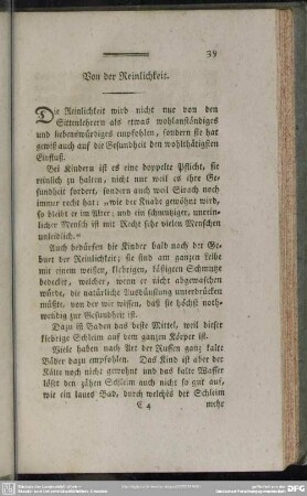 Von der Reinlichkeit