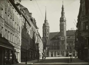 Bautzen, Blick auf Petrikirche und Rathaus