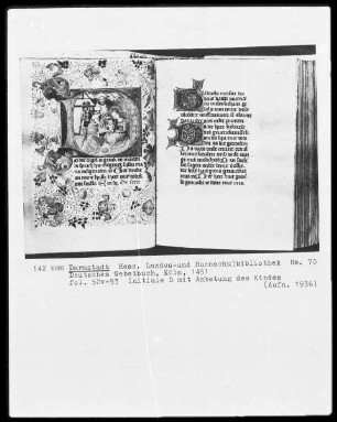 Lochner-Gebetbuch / Deutsches Gebetbuch — Anbetung des Kindes, Folio 52verso