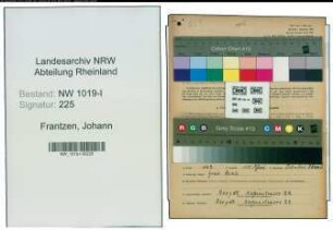 Entnazifizierung Johann Frantzen , geb. 25.06.1902 (Kellner)