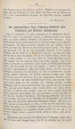 151-163 Zur gegenwärtigen Lage Schleswig-Holsteins vom kirchlichen und sittlichen Standpunkte
