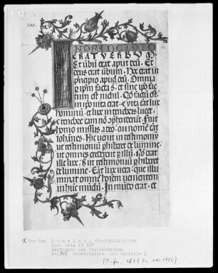 Lektionar für Kloster Weihenstephan angefertigt — Initiale I und Dreiviertelbordüre, Folio 3verso