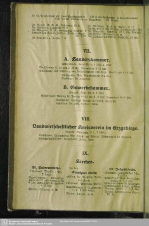 VII. Handelskammer, Gewerbekammer