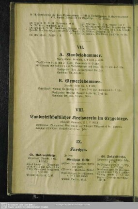 VII. Handelskammer, Gewerbekammer