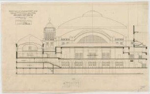 Thiersch, Friedrich von; Frankfurt / Main (Hessen); Festhalle - Längsschnitt