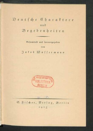 Deutsche Charaktere und Begebenheiten